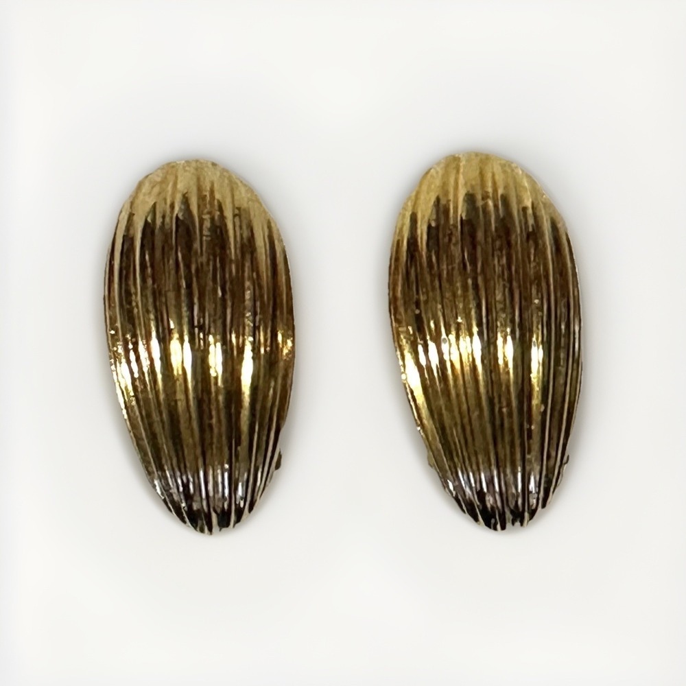Vintage Joseph Mazer Gold Clip On Earrings